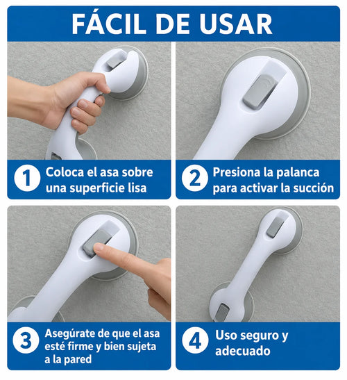 Barra de Apoyo para Baño con Ventosa