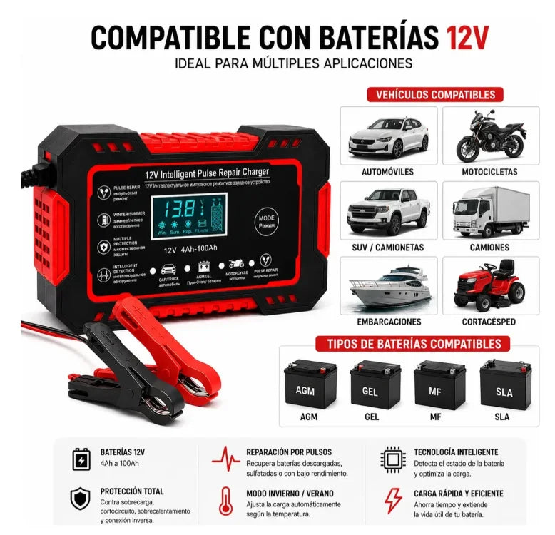 Cargador De Bateria Para Carros Y Motos