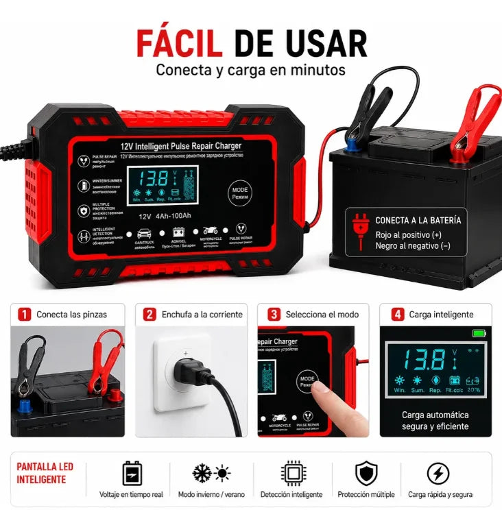 Cargador De Bateria Para Carros Y Motos