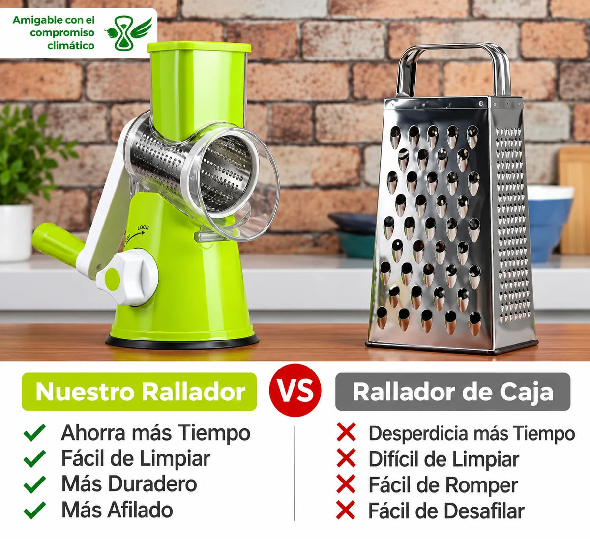 Cortador de verduras y frutas giratorio 3 en 1